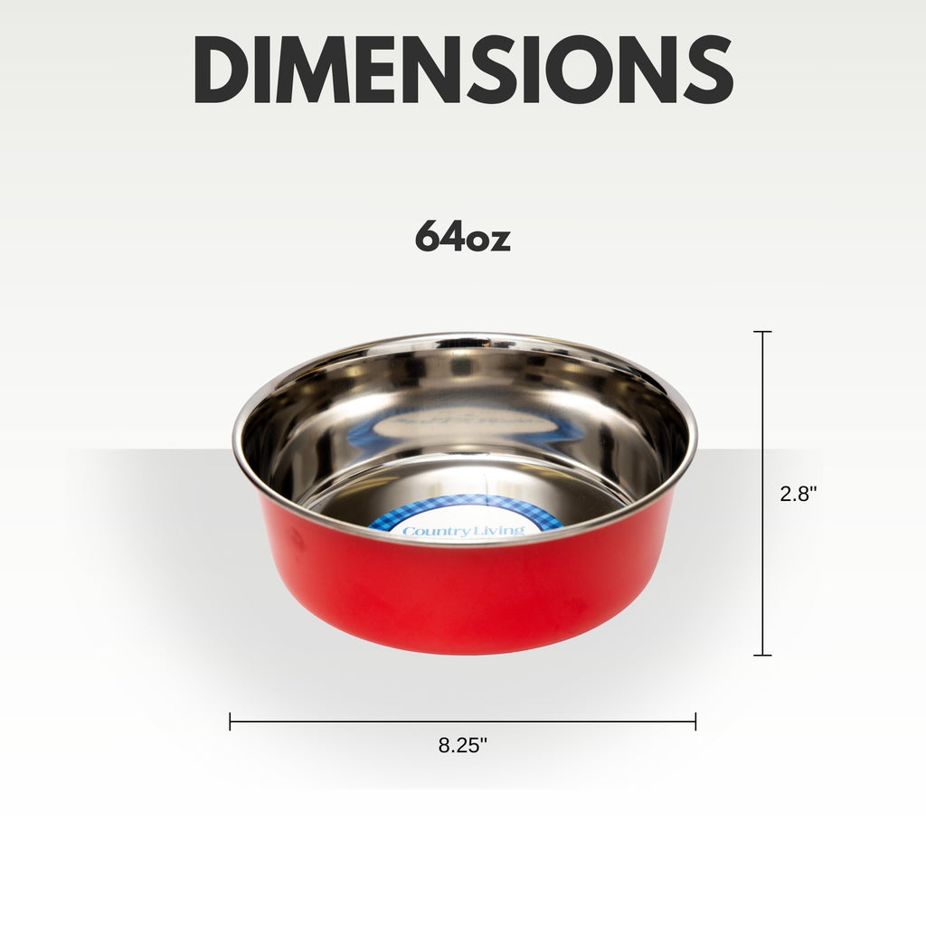 Heavy Gauge Stainless Steel Food & Water Dog Bowls (2-Pk)