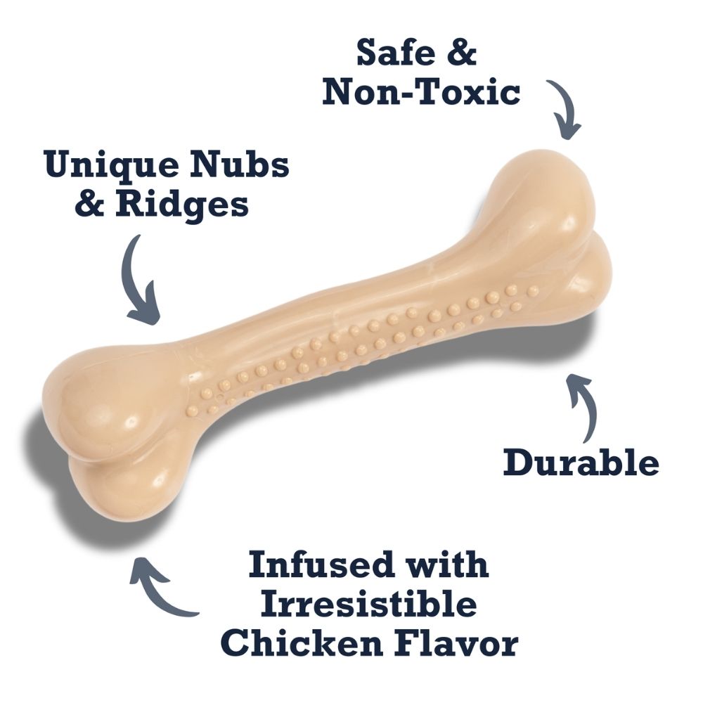 Nylon Chicken-Flavored Chew Bone Toy for Heavy Chewers