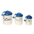 Set of 3 Pet Treat Storage Canisters with French Blue Lid