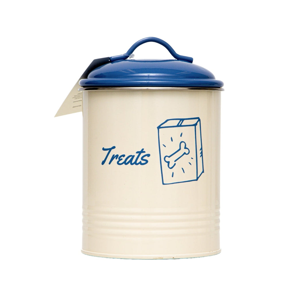 Set of 3 Pet Treat Storage Canisters with French Blue Lid