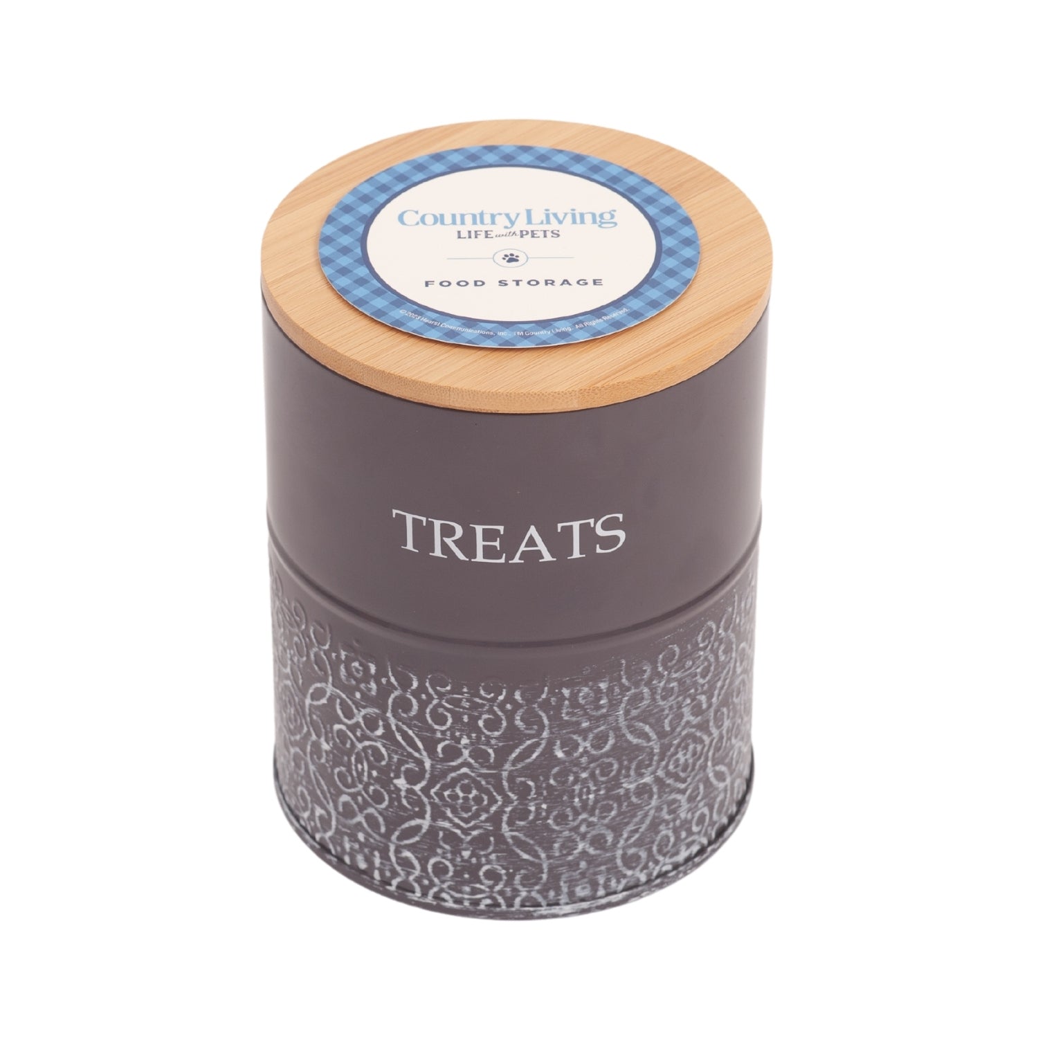 Set of 2 Carbon Steel Dog Treat Canisters in Volcanic Gray