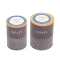 Set of 2 Carbon Steel Dog Treat Canisters in Volcanic Gray