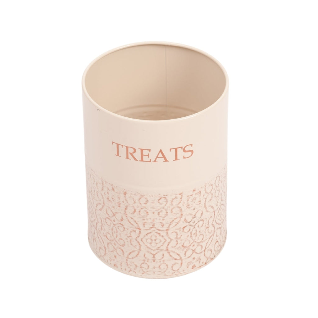 Dog Treat Canisters - Set of 2 Carbon Steel Jars with Lids