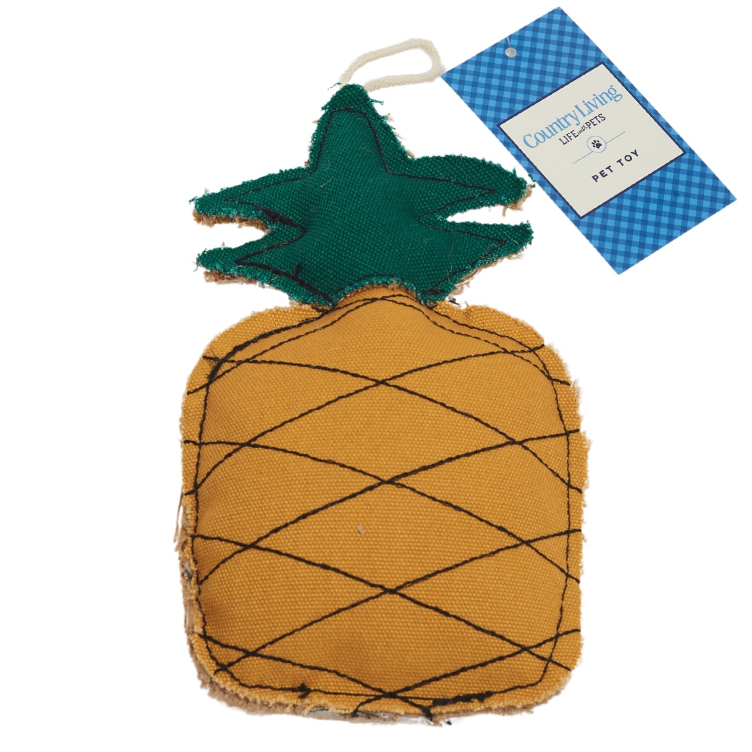 Dog Chew Toy Canvas Jute Pineapple - Indoor Instinct Workout - Majestic Pet Kingdom