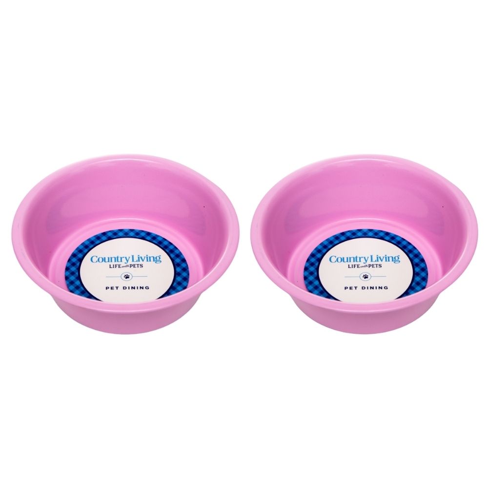 Coated Heavy Duty Stainless Steel Pet Feeding Bowl (Set of 2)