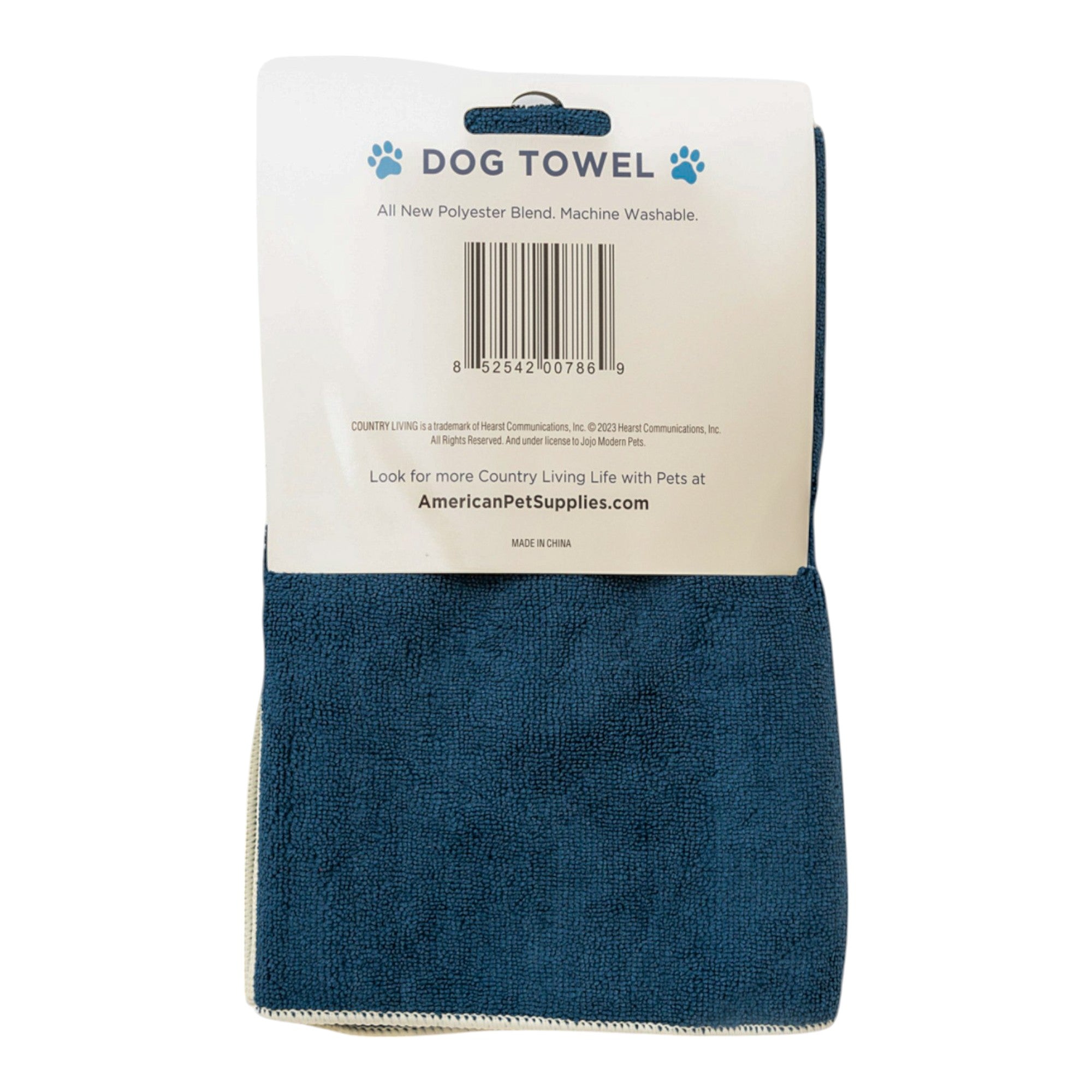 Large Microfiber Dog Bath Towel with Embroidered Paw Print
