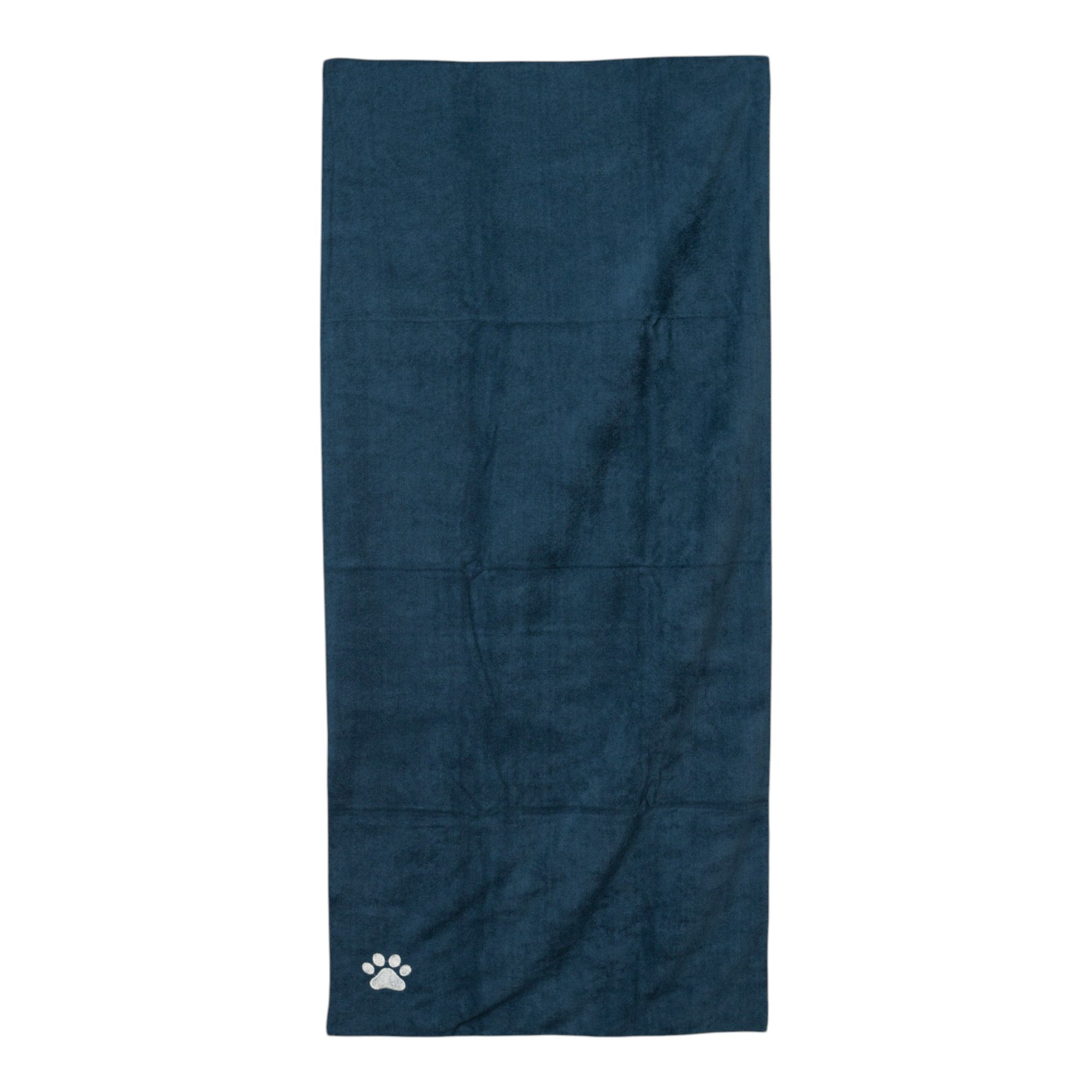 Large Microfiber Dog Bath Towel with Embroidered Paw Print