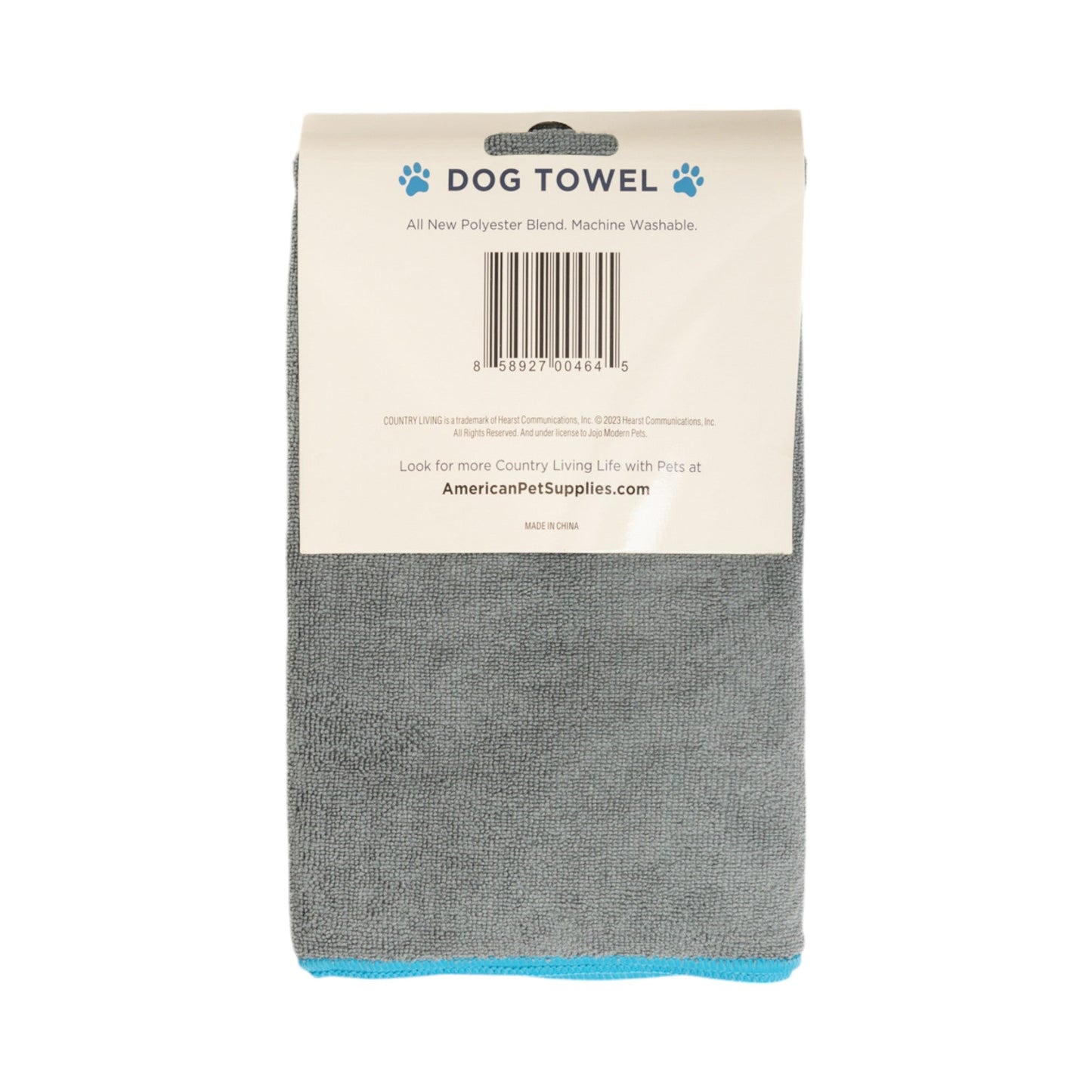 Large Gray Microfiber Dog Bath Towel with Paw Embroidery - Majestic Pet Kingdom