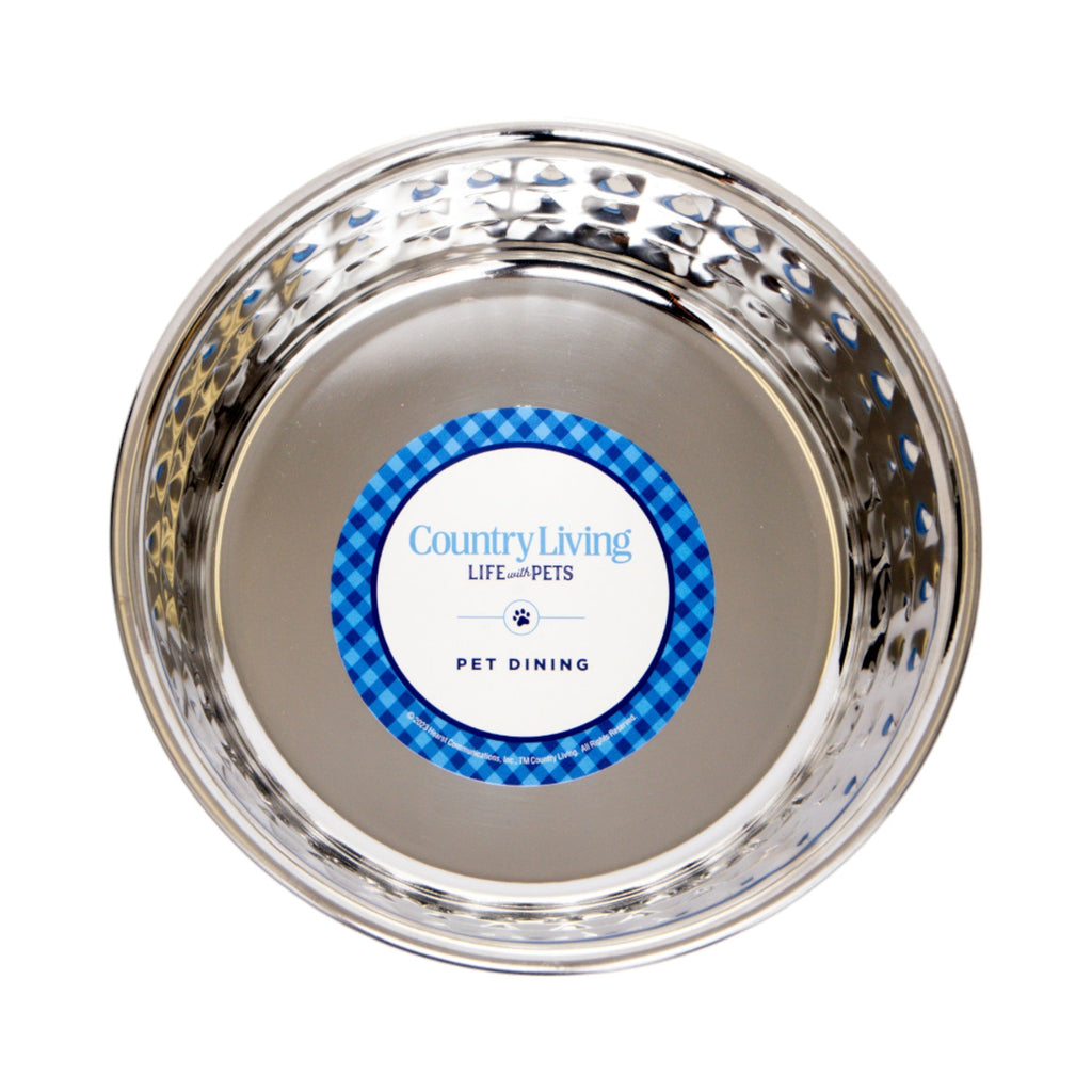 Rose Quartz Hammered Stainless Steel Dog Bowls (Set of 2) - Majestic Pet Kingdom