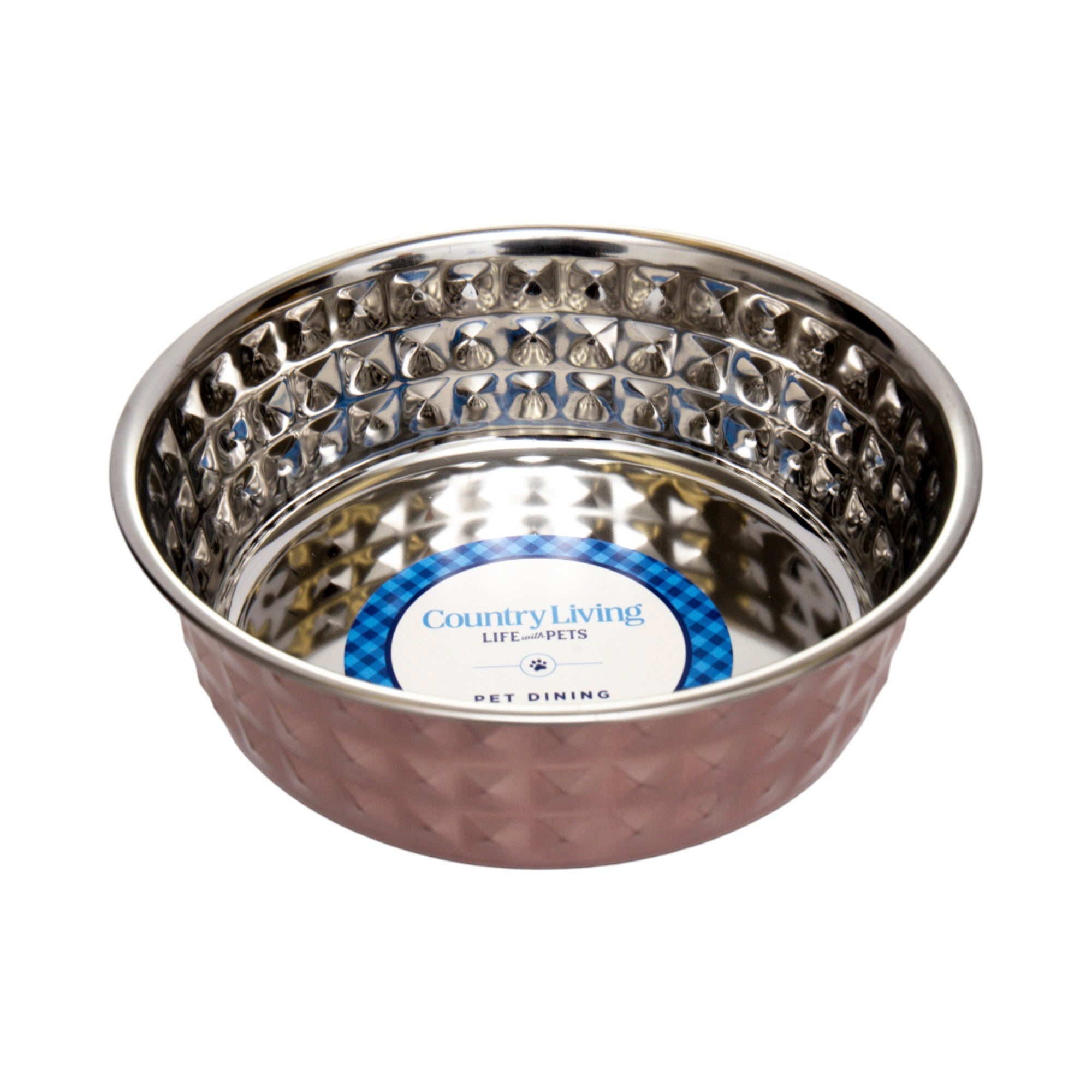 Rose Quartz Hammered Stainless Steel Dog Bowls (Set of 2) - Majestic Pet Kingdom
