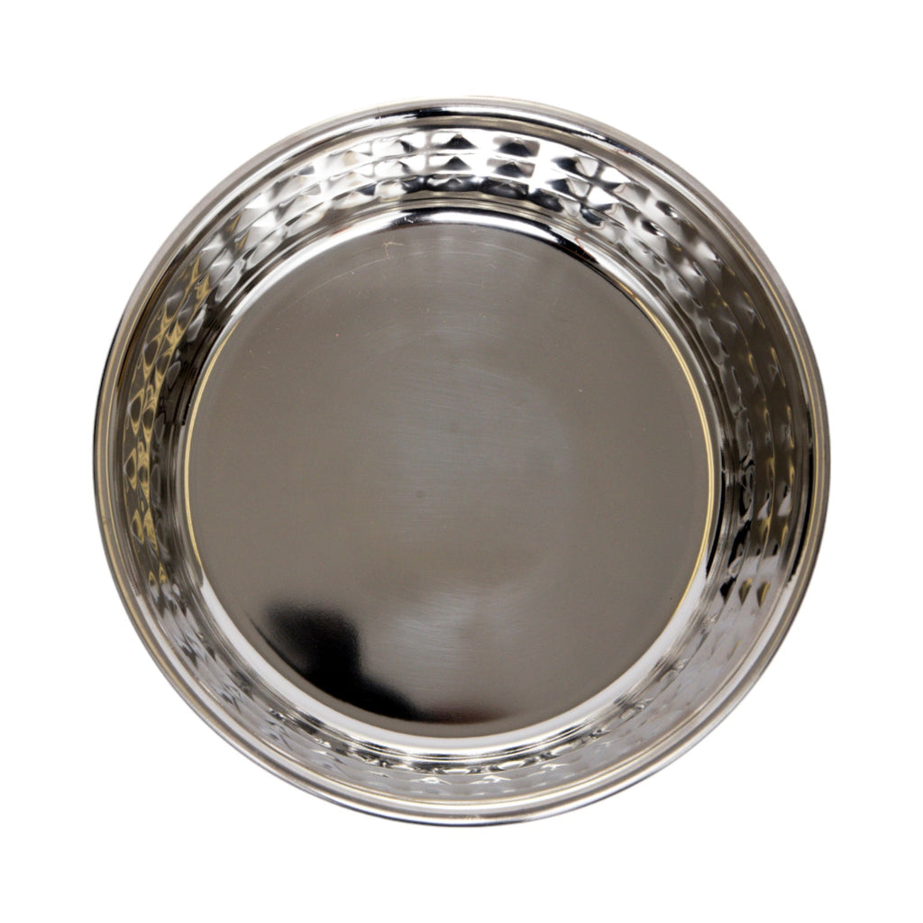 Rose Quartz Hammered Stainless Steel Dog Bowls (Set of 2) - Majestic Pet Kingdom