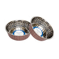 Rose Quartz Hammered Stainless Steel Dog Bowls (Set of 2) - Majestic Pet Kingdom