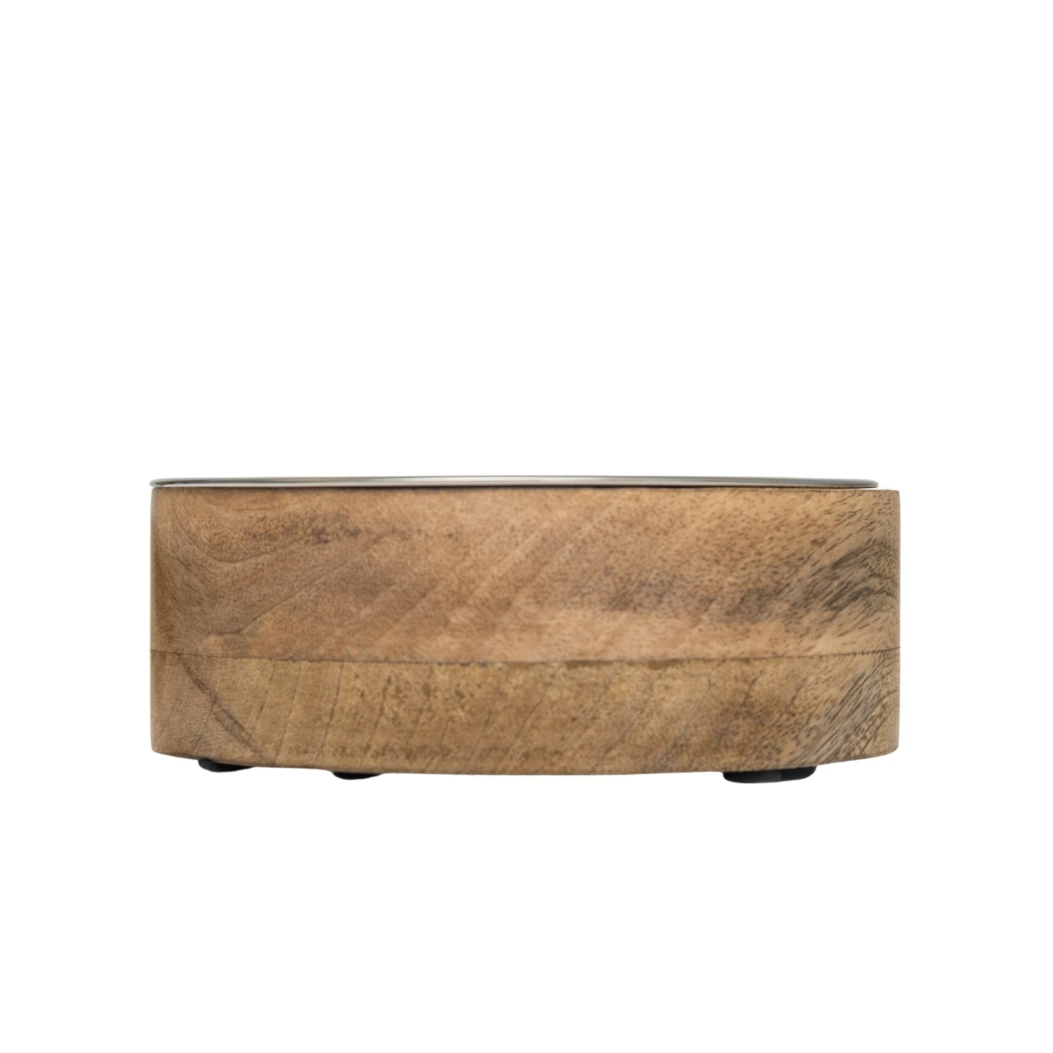 Stainless Steel Dog Bowl with Cylindrical Mango Wood Stand - Majestic Pet Kingdom