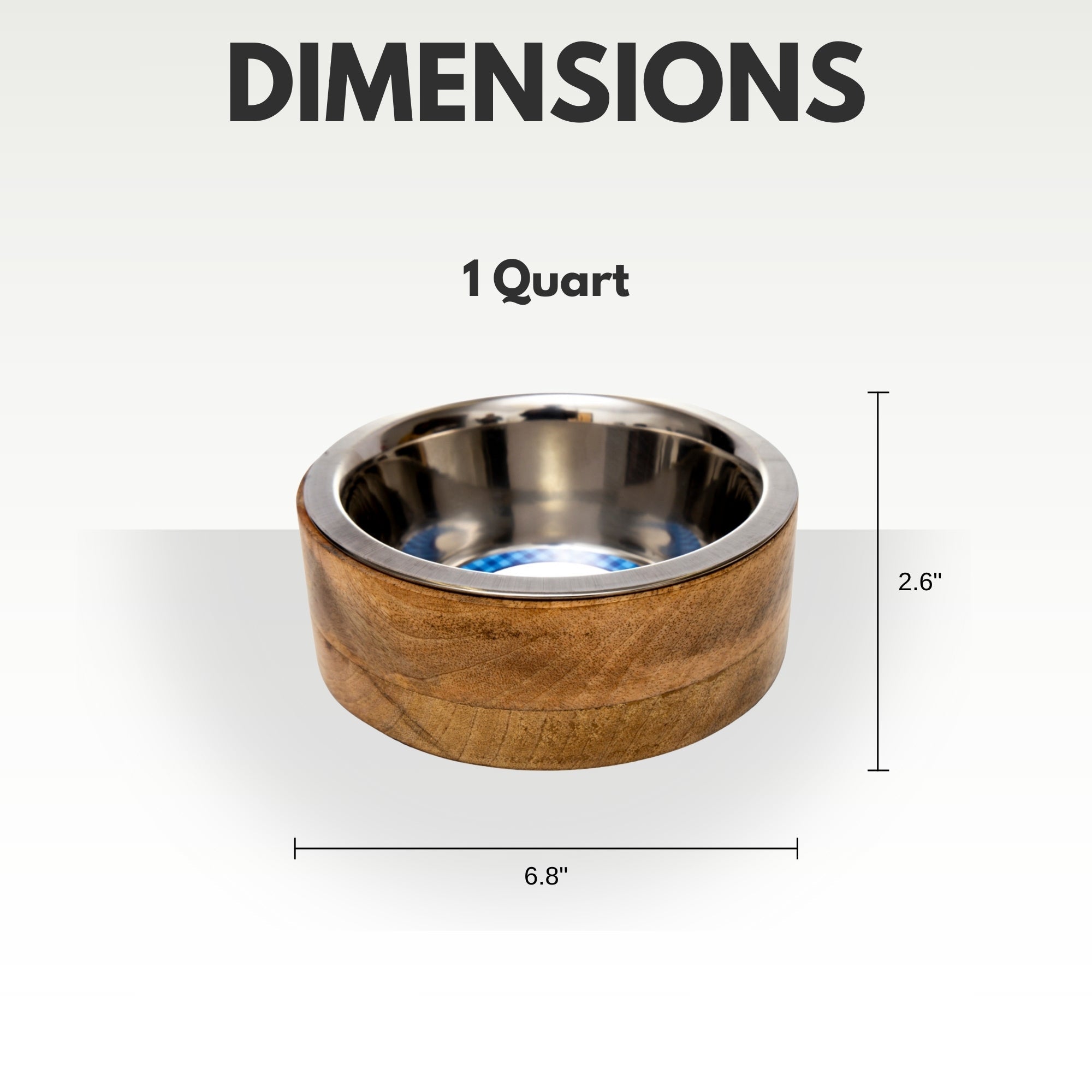 Stainless Steel Dog Bowl with Cylindrical Mango Wood Stand - Majestic Pet Kingdom