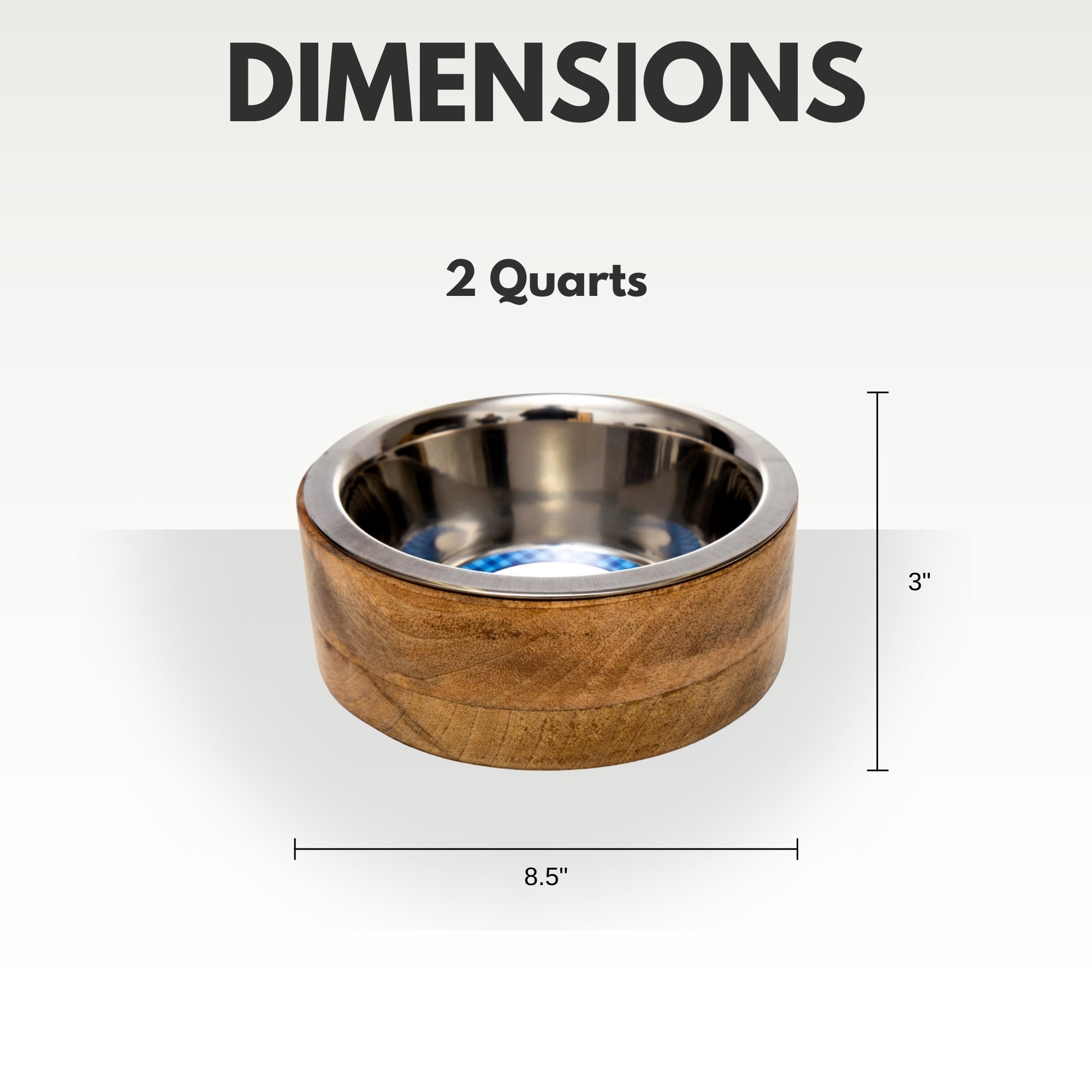 Stainless Steel Dog Bowl with Cylindrical Mango Wood Stand - Majestic Pet Kingdom
