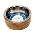 Stainless Steel Dog Bowl with Cylindrical Mango Wood Stand - Majestic Pet Kingdom