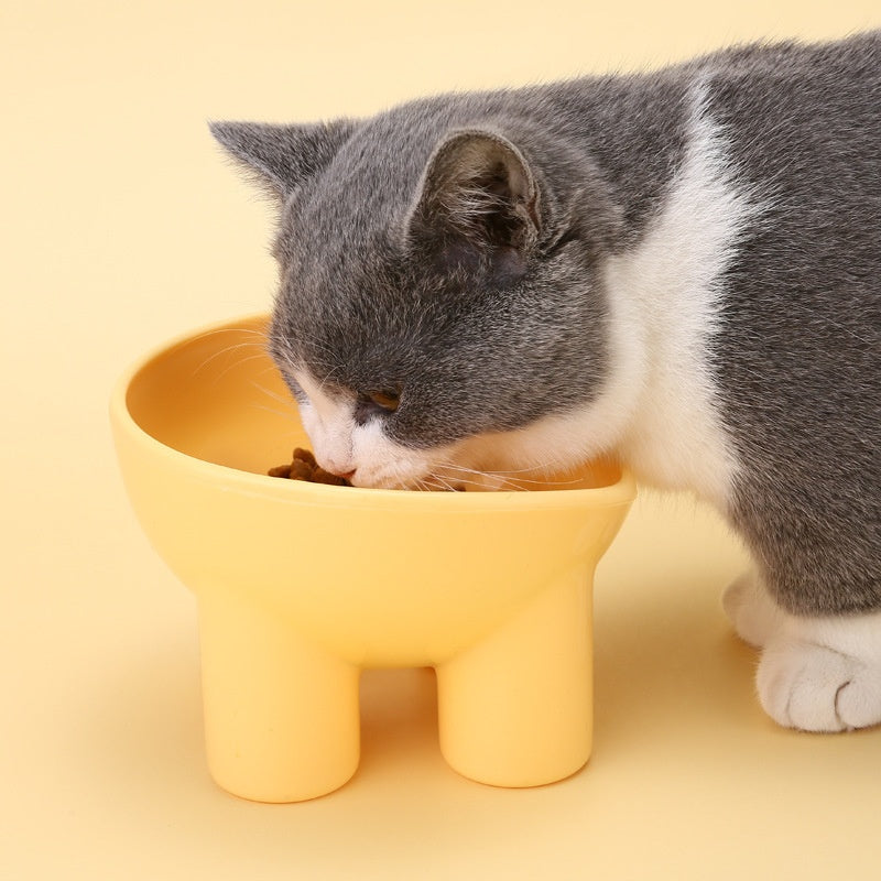 Pet Bowl Cute Cat Basin Double Bowl Neck Protection High Leg Anti-tumble - Majestic Pet Kingdom