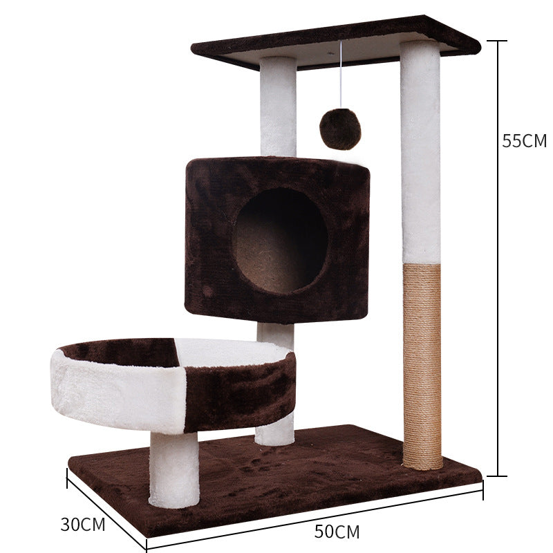 Cat Tree Multi-Level Tower with Scratch Board & Sleeping Nest - Detail Angle 4 | Majestic Pet Kingdom