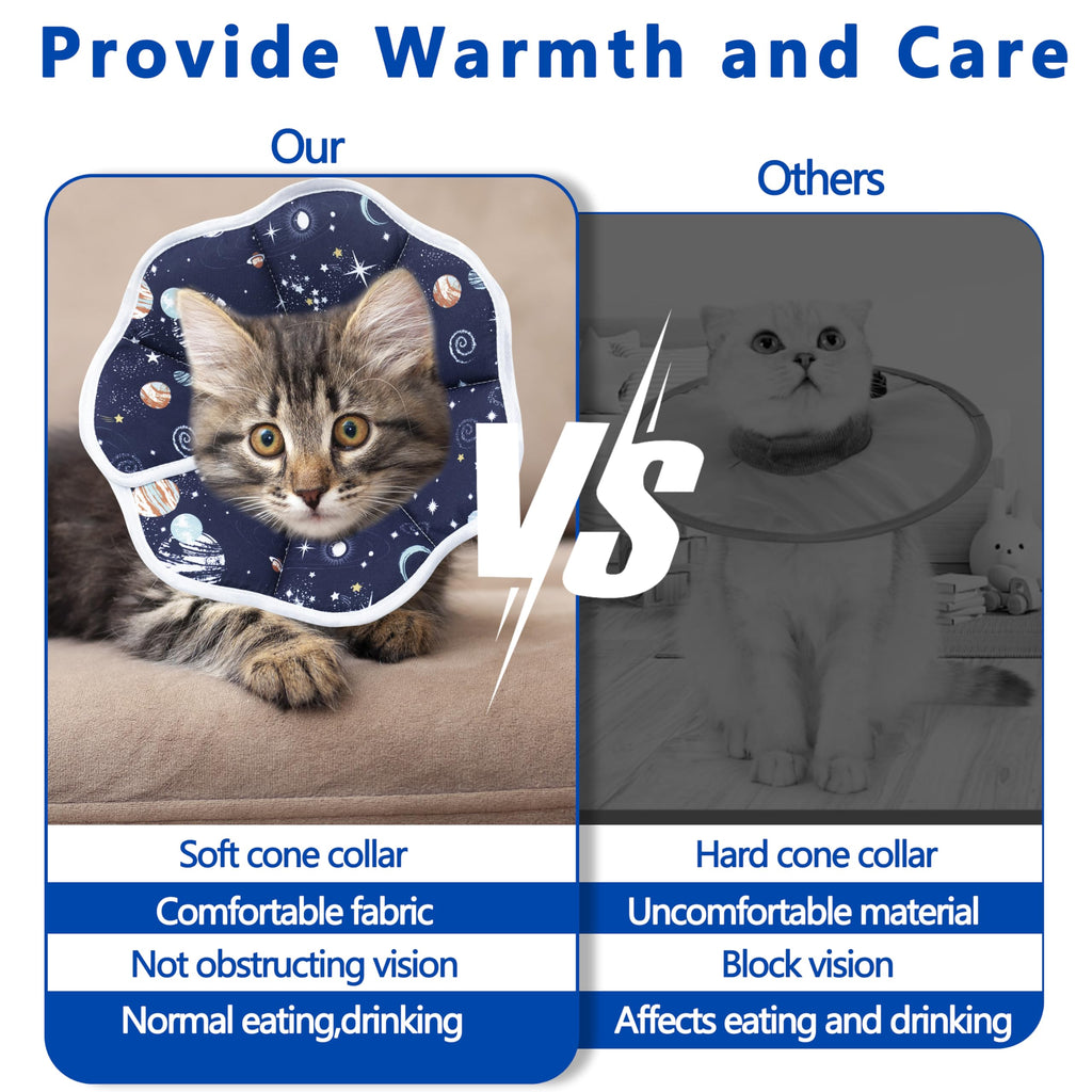Soft Cat Cone, Adjustable Recovery Collar After Surgery To Prevent Licking Wound, Protective Cat Neck Cone, Comfortable Pet Elizabethan Collar For Cats Kittens And Puppies