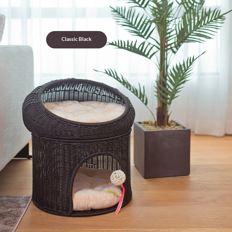 Warm Knitted Pet Bed Double-Layer Large Space Cat Bed