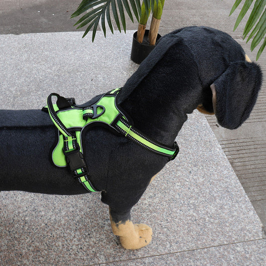 Dog Vest Chest And Back Breathable Reflective Gallus Hand Holding Rope