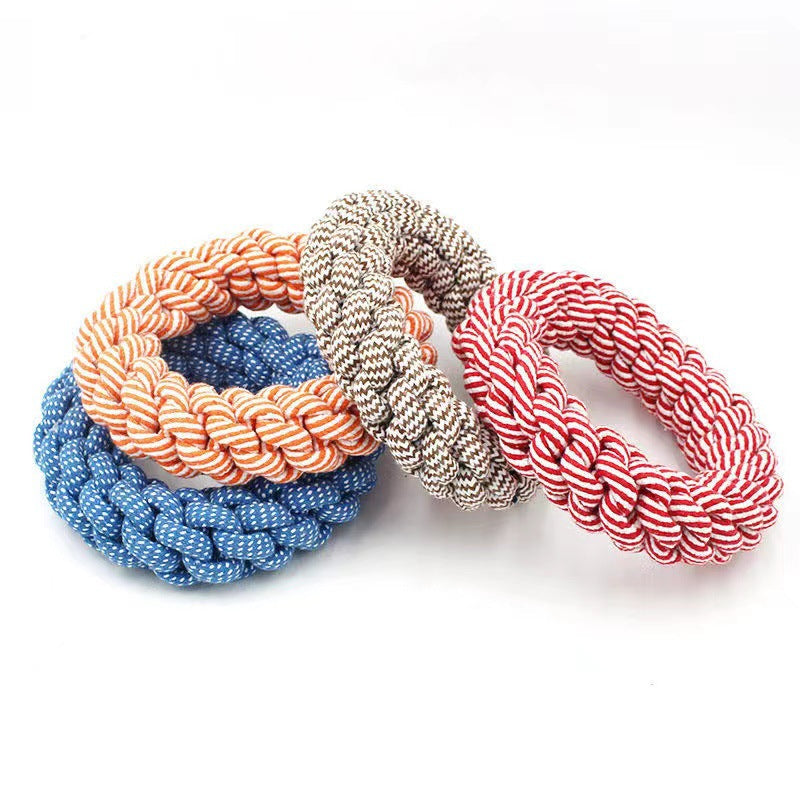 Cotton String Molar Braided Ring Knot Toy