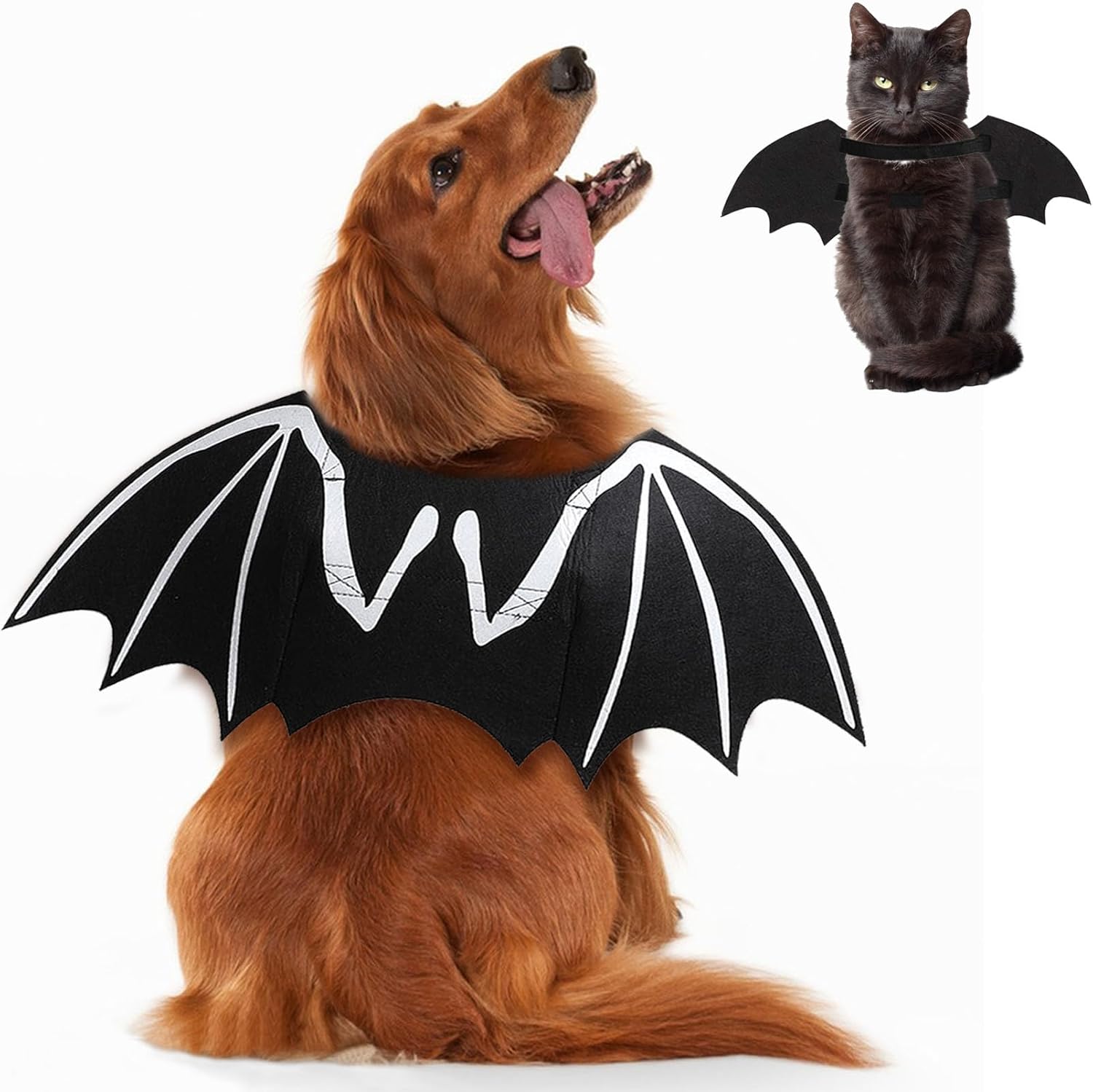 Dog Halloween Costumes Dog Bat Costume Cool Luminous Skeleton Bone Bat Wings Pets Cosplay Costumes Dress Up Apparel For Small Medium Large Cats And Dogs - Purrfect Pet Kingdom™
