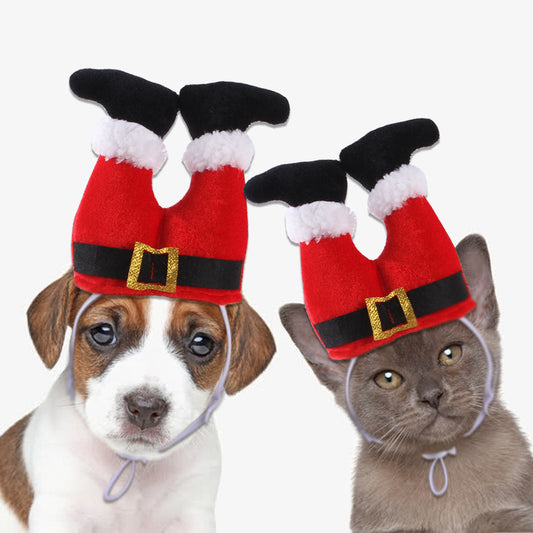 dog-hat-christmas-holiday-santa-plush-fleece-costume-cap-pets-luxury-view-1 | Majestic Pet Kingdom
