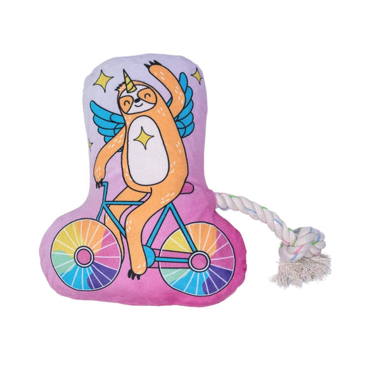 Slow Biker Plush Dog Toy with Squeaker & Crinkle Paper