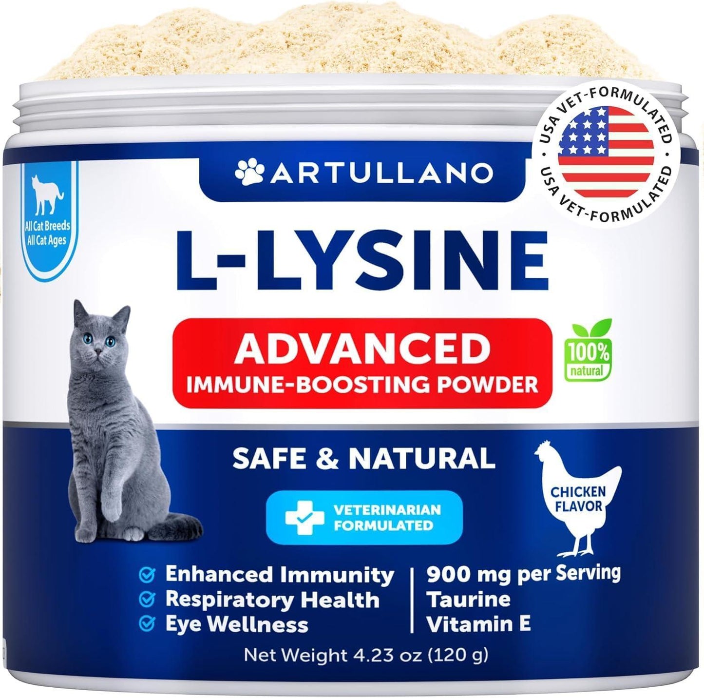 Cat Toy L Lysine Powder for Cats 900 mg per Serving Immune