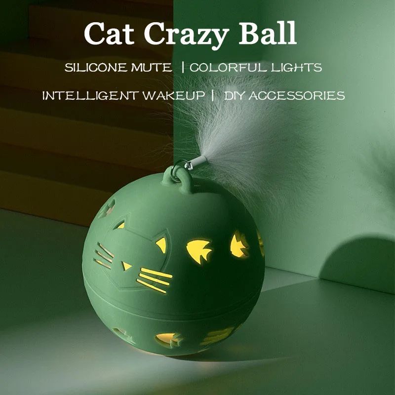 Crazy Ball Interactive Cat Toy Self-moving Kitten Jumping Ball Toys Vibration Sensor Cats Game Toy Cat Accessories Pet Supplies - Majestic Pet Kingdom