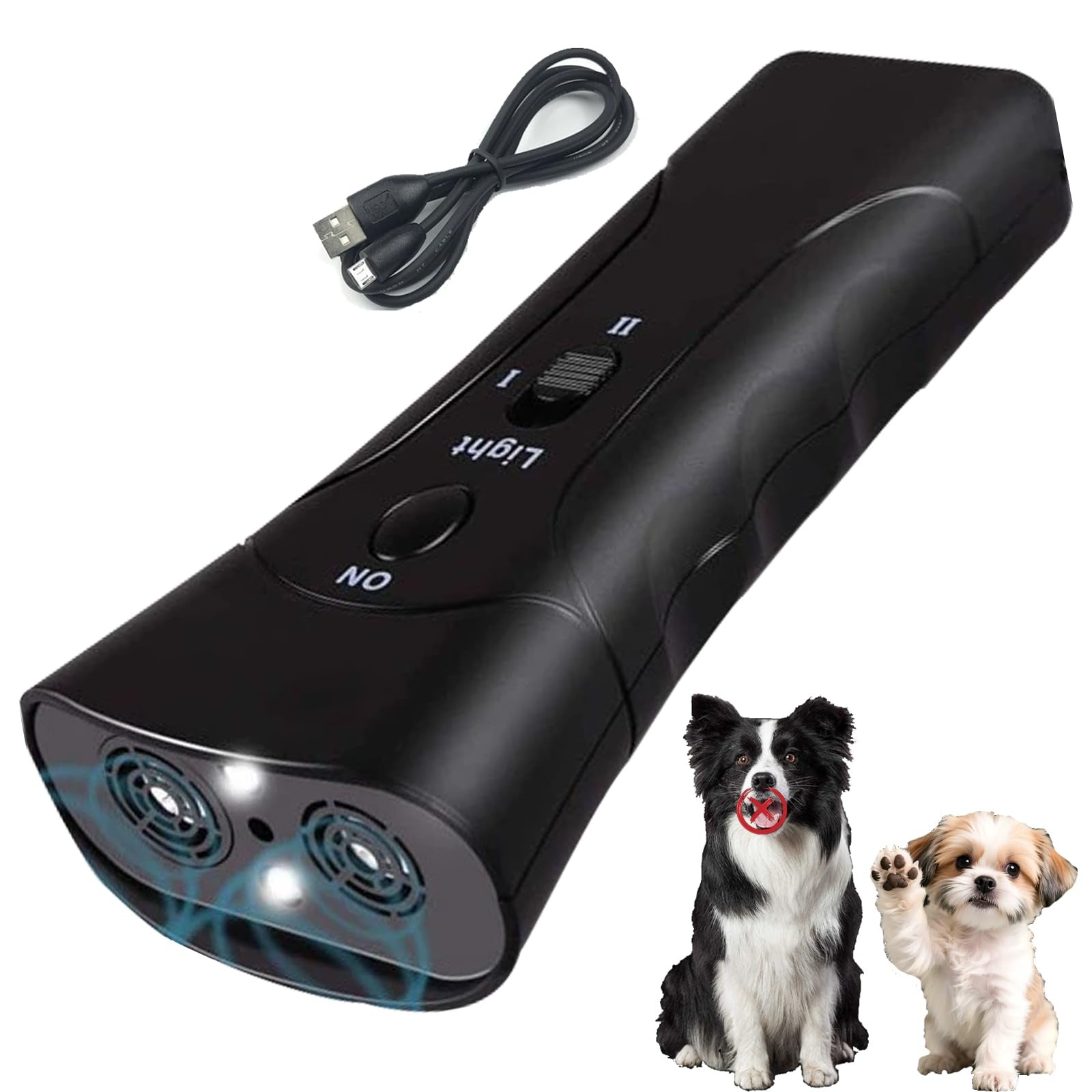 Trainer Ultrasonic For Dogs, Anti Barking Device, Portable Ultrasonic Dog Barking, Anti Barking Dog Training Device With Flashlight With LED Light, 3 Training Modes For Indoor Outdoor