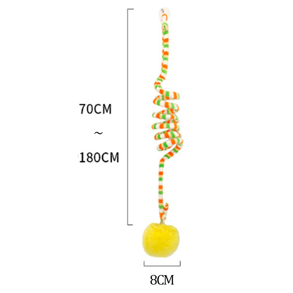 Spring Toy For Kittens Bell Stick Inflatable Ball Self Relieves Boredom Hanging Door Suction Cup Cat Supplies