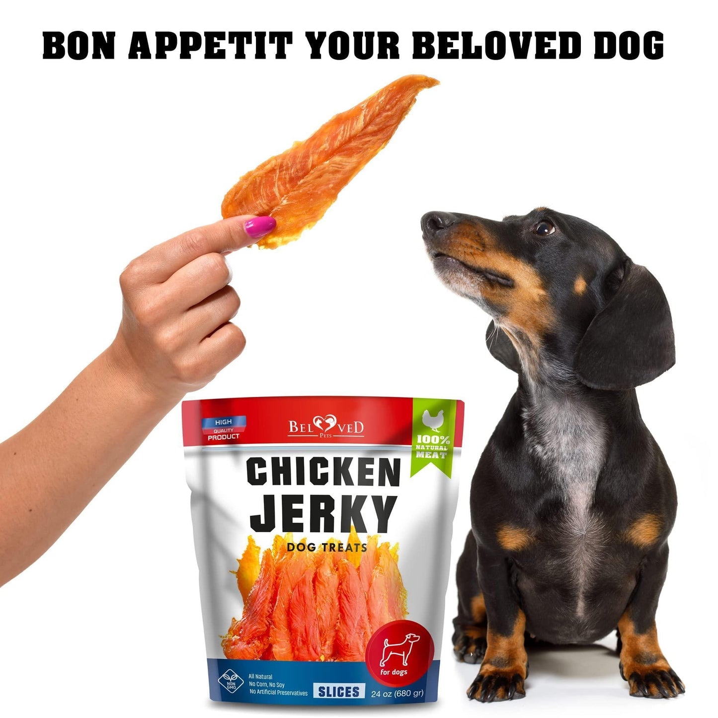 Chicken Jerky Dog Treats - Human-Grade & Grain-Free 1.5lb