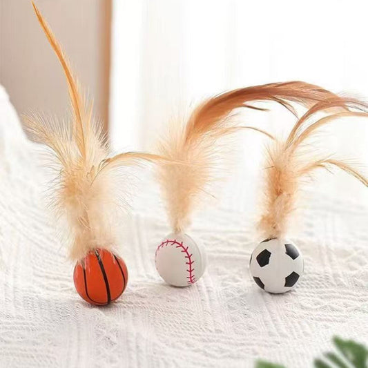 Cat Toys, Self-entertainment Balls, Feather Bouncy Balls, Cat Toys, Cat Self-entertainment And Boredom Relief, Dog Interactive Toys, Pet Supplies | Purrfect Pet Kingdom