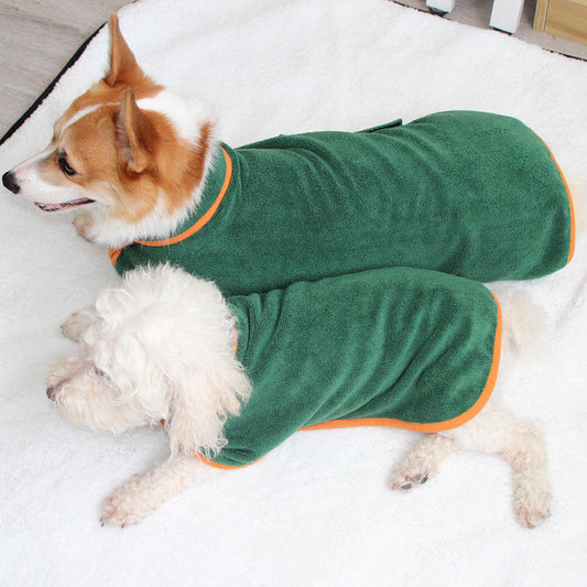Absorbent Pet Bathrobe With Waist-wrapped Microfiber - Premium Pet Accessory