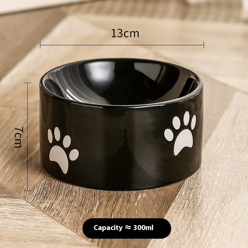 Drinking Water Neck Protection Pet Ceramic Oblique Mouth High Foot Food Basin - Majestic Pet Kingdom
