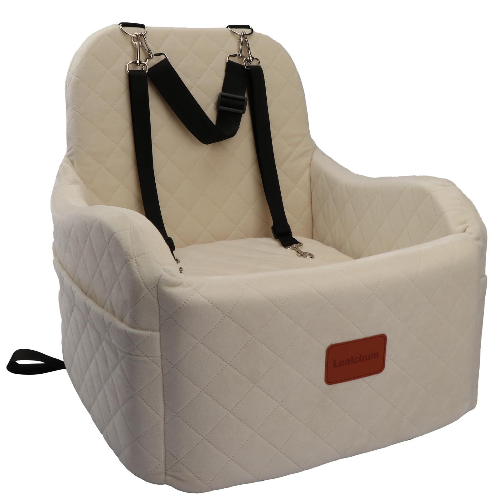 Dog Car Seat Detachable Washable Booster Bed with Leash Clip - Detail Angle 7 | Majestic Pet Kingdom