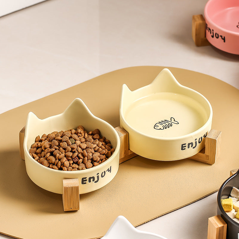 2-in-1 Cat Food Bowl Pet Water Bowl Anti-tumble - Majestic Pet Kingdom