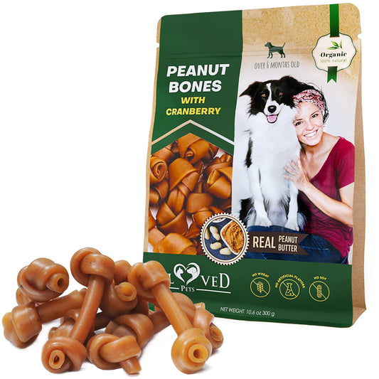 Dog Chews Peanut Butter Cranberry Rawhide-Free Chewing Bones