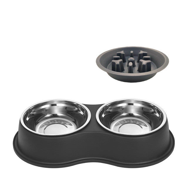 Dog Bowl Slow Feeder Removable Stainless Steel Maze Food Dish - Detail Angle 2 | Majestic Pet Kingdom
