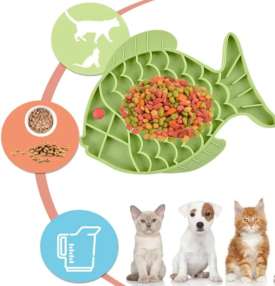Silicone Lick Mat For Pet Dogs Slow Food Plate Rice Bowl For Small Medium Dog Anti Gulping Choking Feeder Puppy Treat Dispenser - Majestic Pet Kingdom