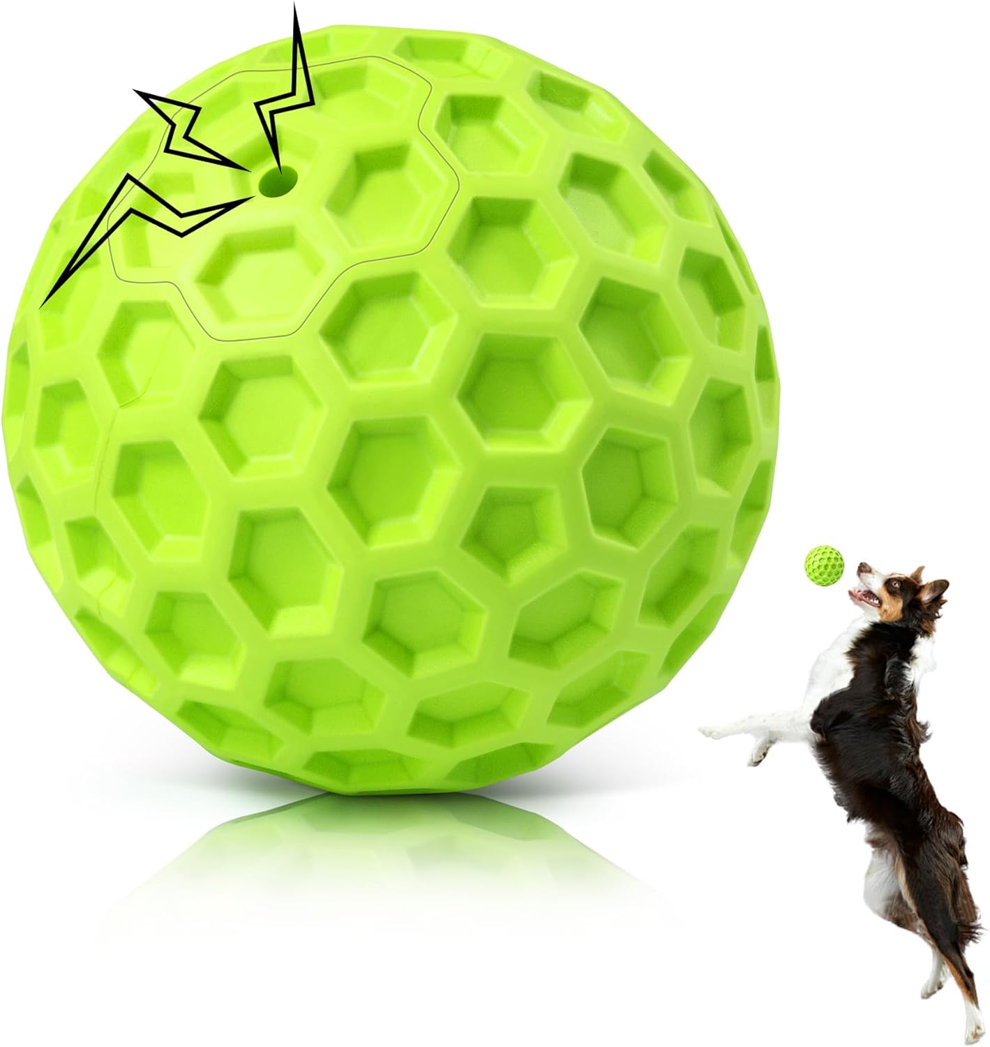 Indestructible Squeaky Dog Ball Relieves Anxiety Cleans Teeth Interactive Chew Toy For Aggressive Chewers Dog Toy For Large Breeds Outdoor Waterproof