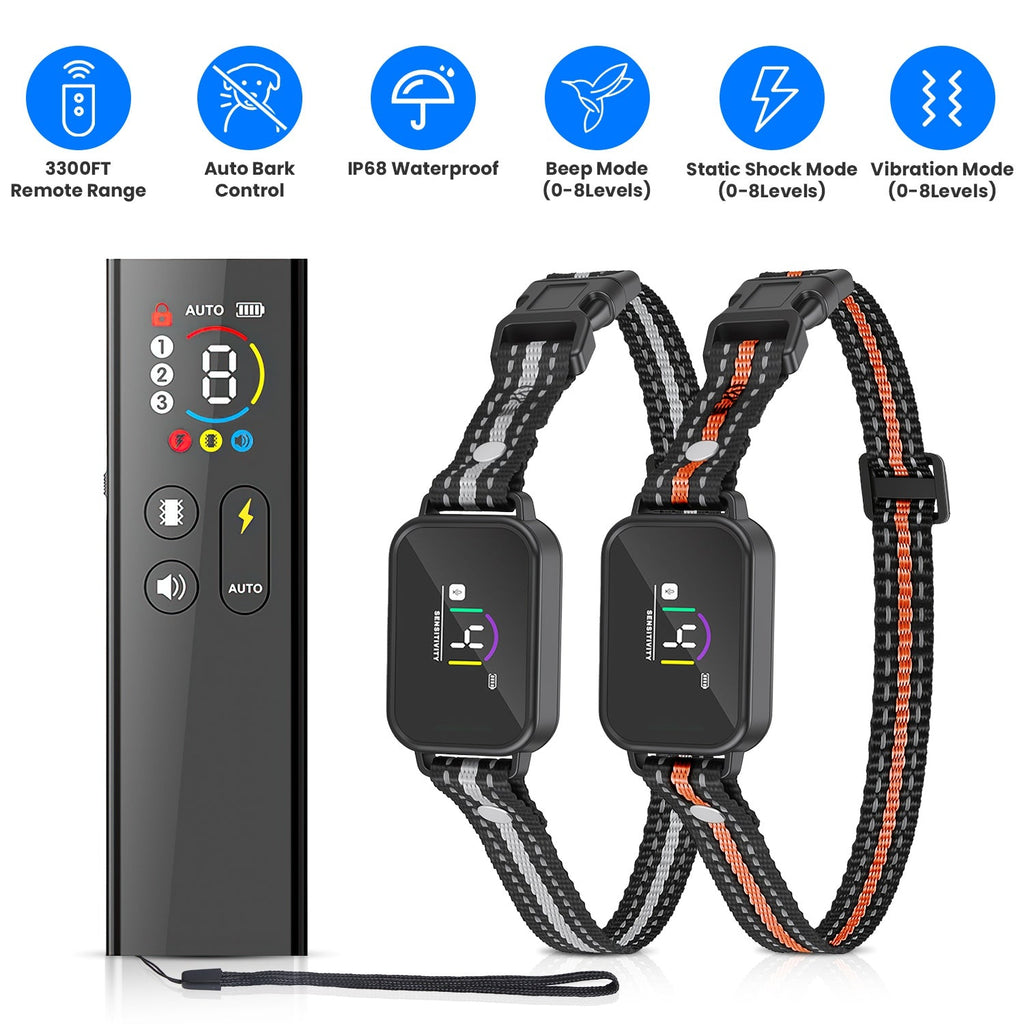 Dog Training Collar with Remote and Bark Control for Small Dogs