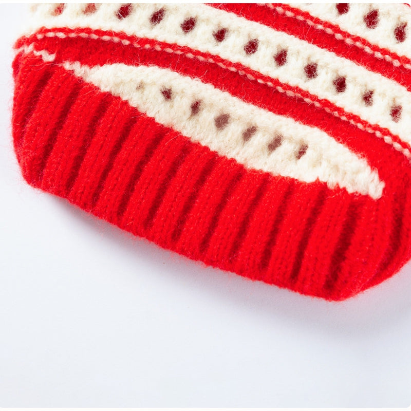 Autumn And Winter Dog Clothing, Warm, Hollowed-out Knitted Cherry Small Dog, Teddy Bichon, Cat Sweater, Pet Clothing - Majestic Pet Kingdom