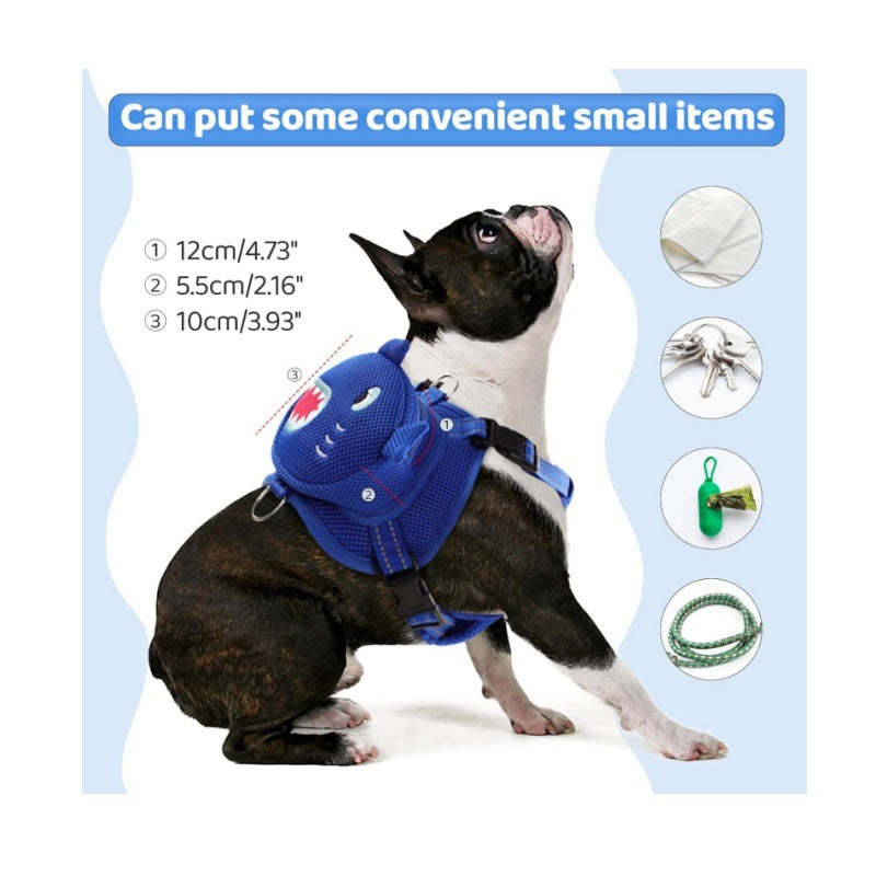 Outdoor Travel Cartoon Dog Breast Strap Backpack
