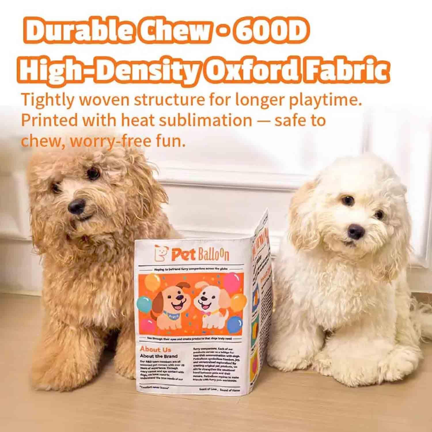 2-Pack Indestructible Newspaper Dog Toy, Creaks Newspaper Squeaker Toy For Dogs, Interactive Crinkle Dog Toy, Durable Washable Bite-Resistant Pet Toys For Small Medium Dogs Poodle Teddy