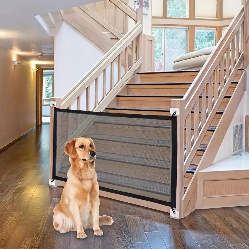Dog Safety Gate Heavy Duty Folding Mesh Isolation Net Fence - Detail Angle 5 | Majestic Pet Kingdom