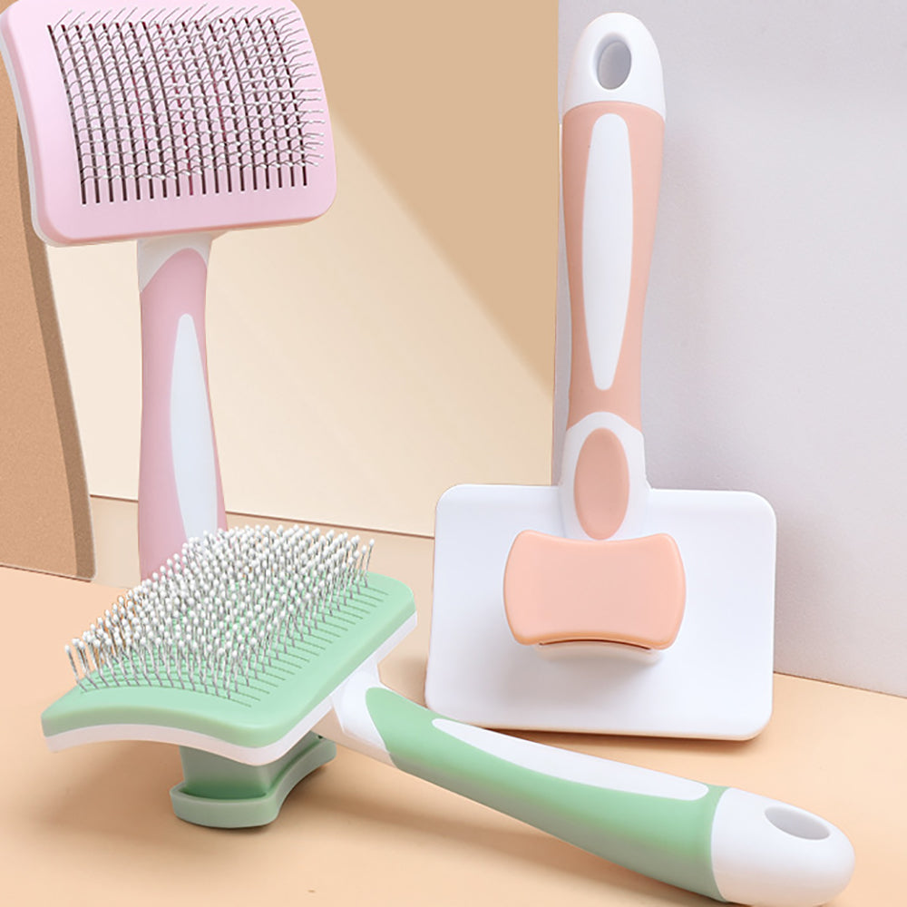 One-Click Self-Cleaning Slicker Grooming Brush