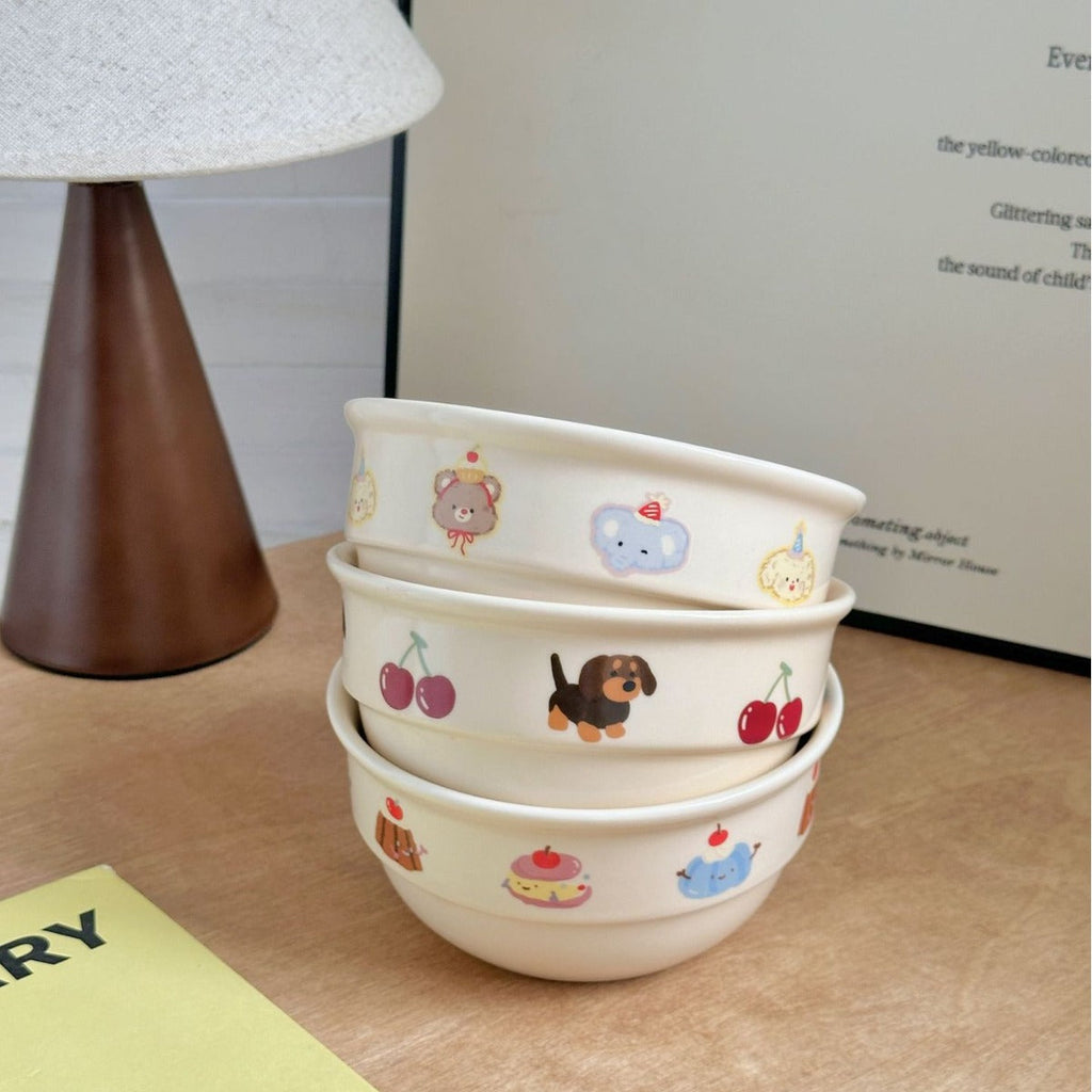 Original Cartoon Cute Cherry Sausage Dog Ceramic Tableware - Majestic Pet Kingdom
